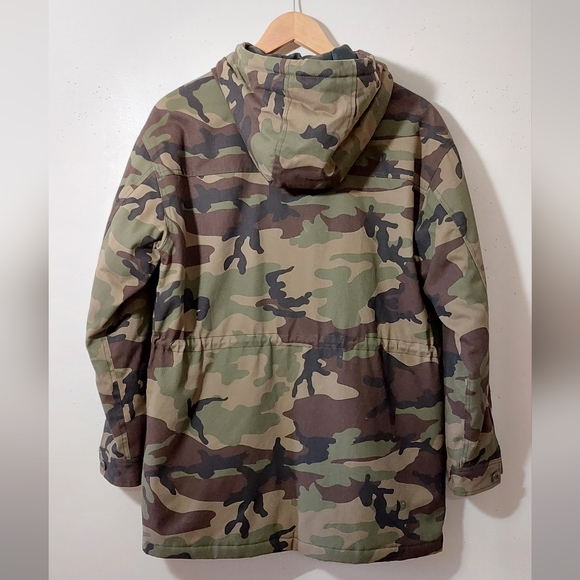 Camouflage Print Coat with Hood and Drawstring Waist - Picture 9 of 10